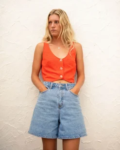 Sicily Button Down Vest Top | Rusty Cheap