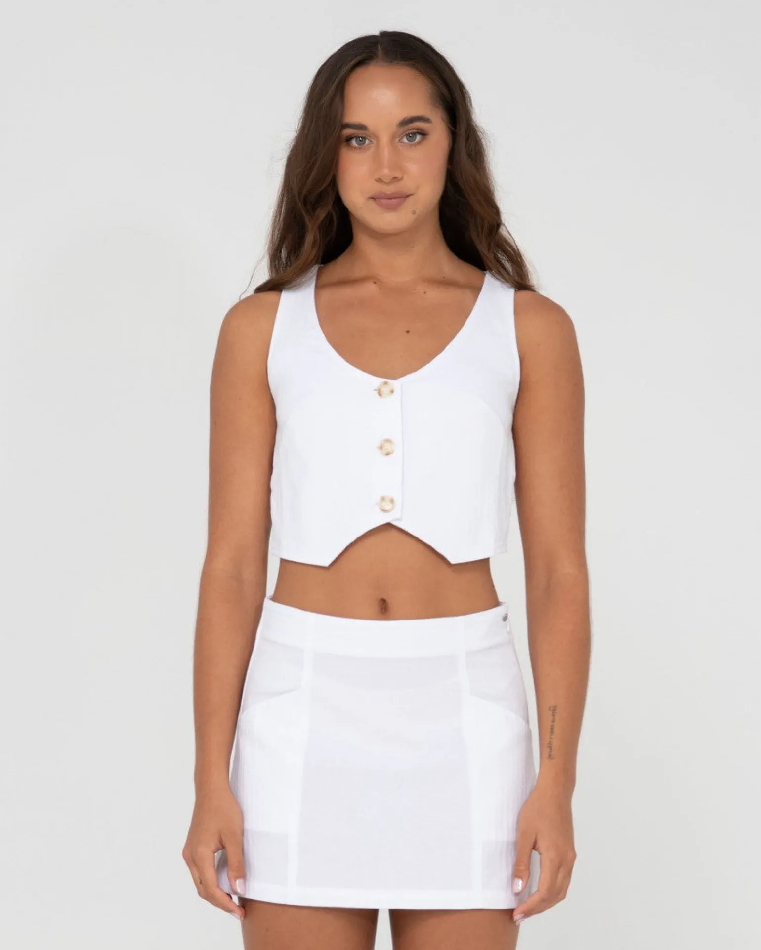 Sicily Button Down Vest Top | Rusty Outlet