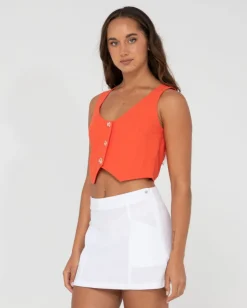Sicily Button Down Vest Top | Rusty Cheap