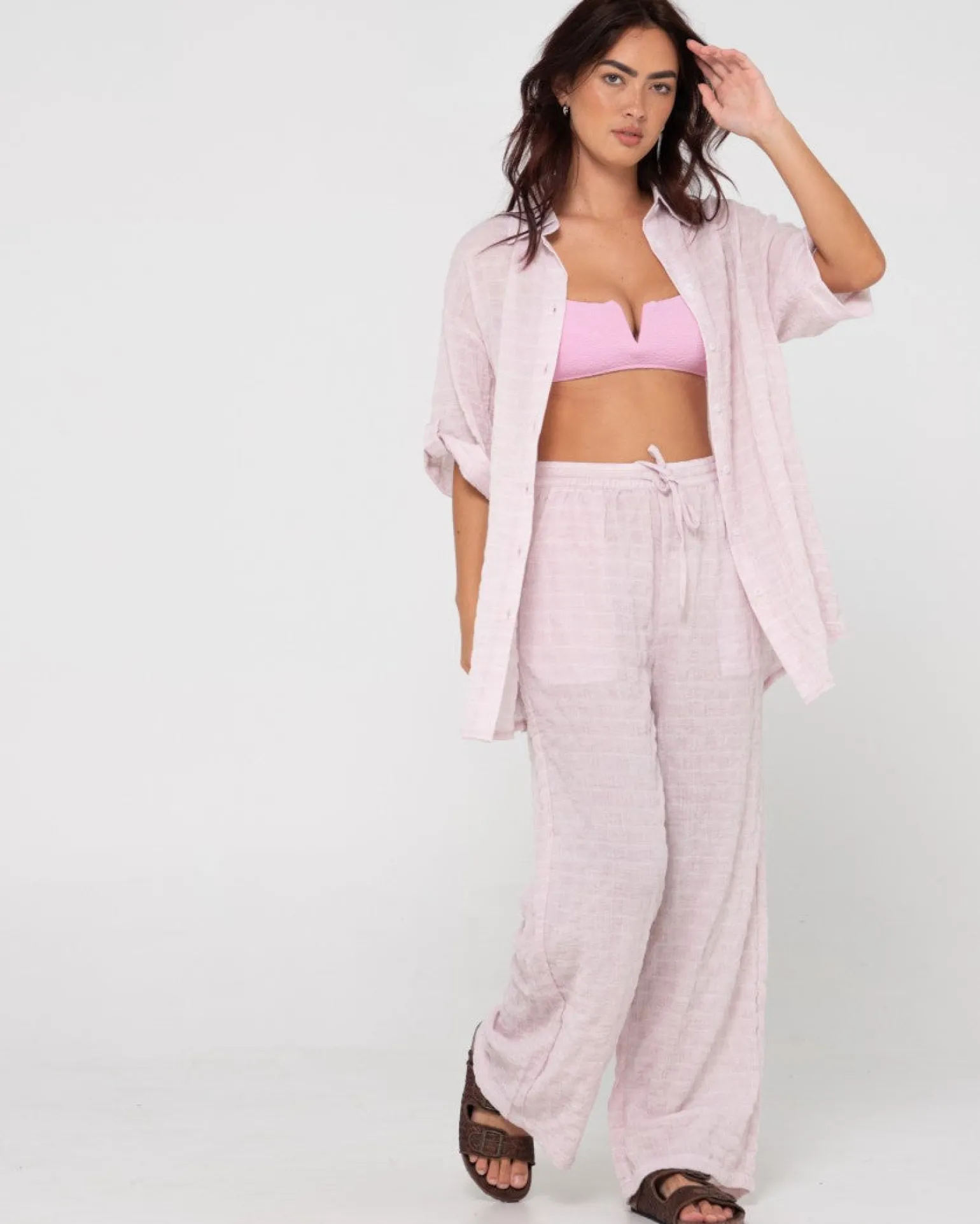 Siena High Waisted Relaxed Fit Beach Pant | Rusty Hot