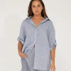 Siena Striped Oversized Shirt | Rusty Flash Sale