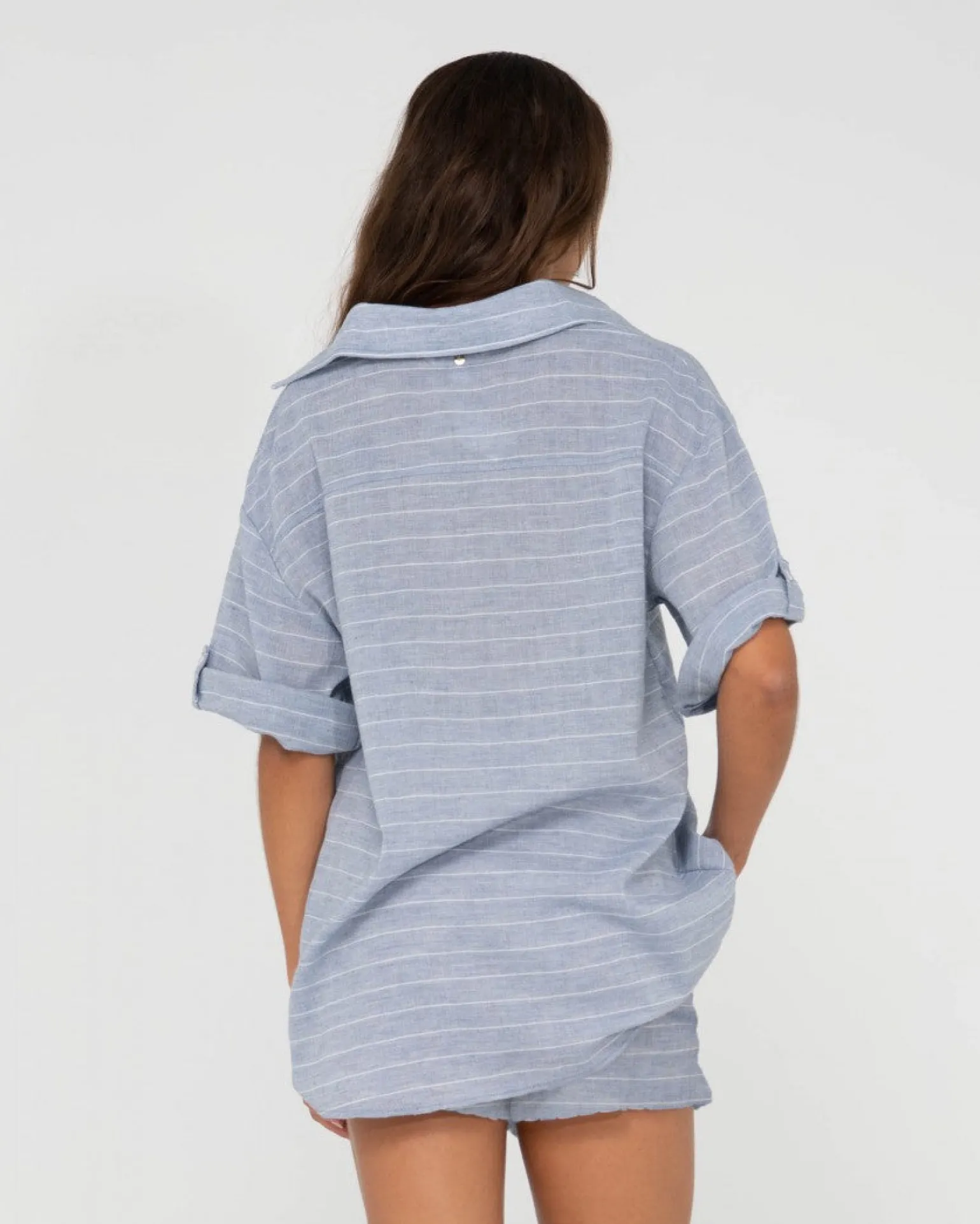 Siena Striped Oversized Shirt | Rusty Hot