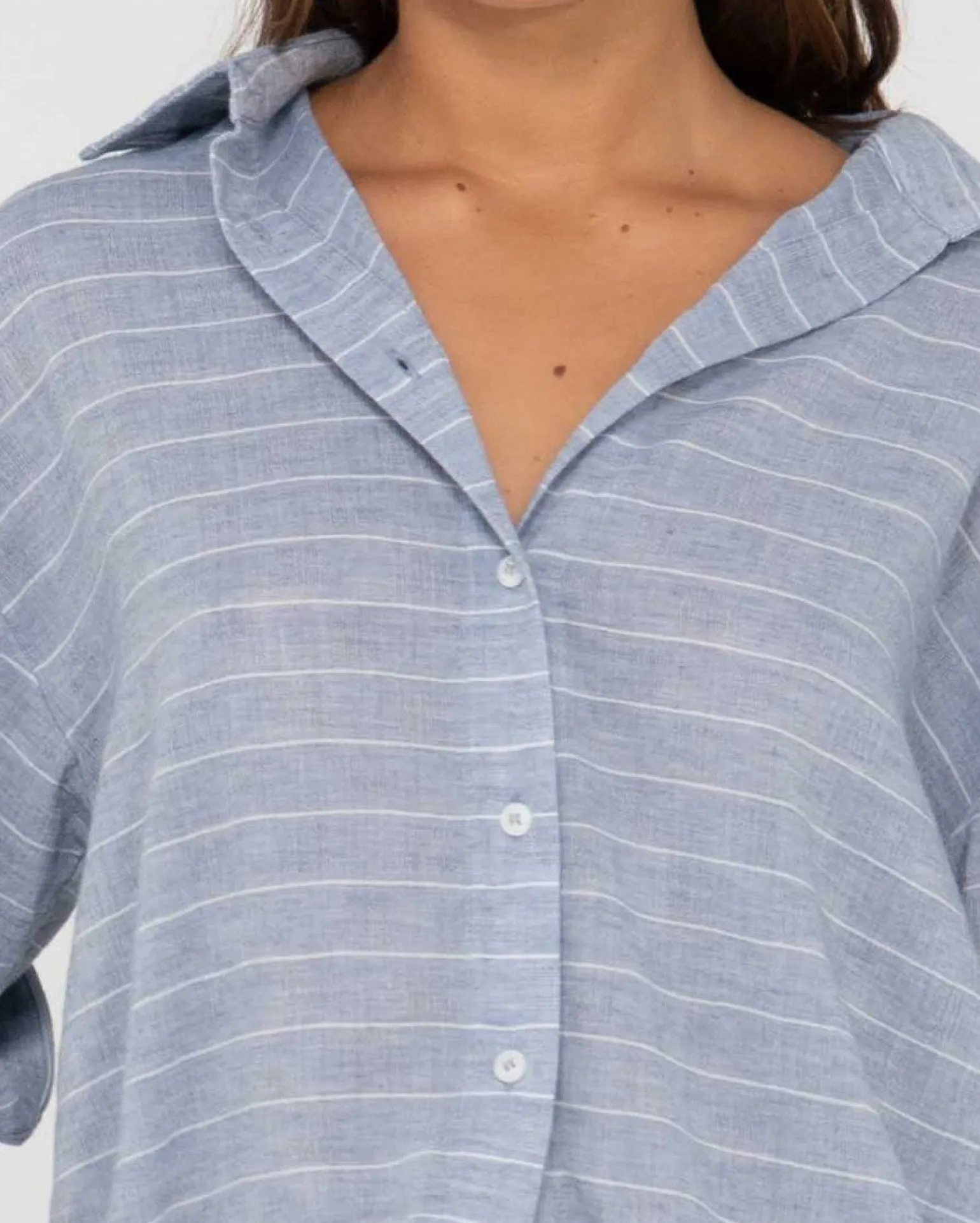 Siena Striped Oversized Shirt | Rusty Hot