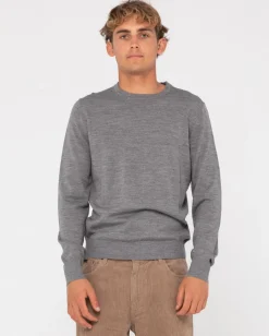 Slung Lightweight Wool Crew Knit | Rusty Clearance