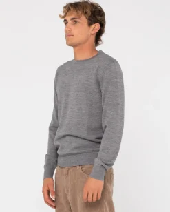 Slung Lightweight Wool Crew Knit | Rusty Clearance
