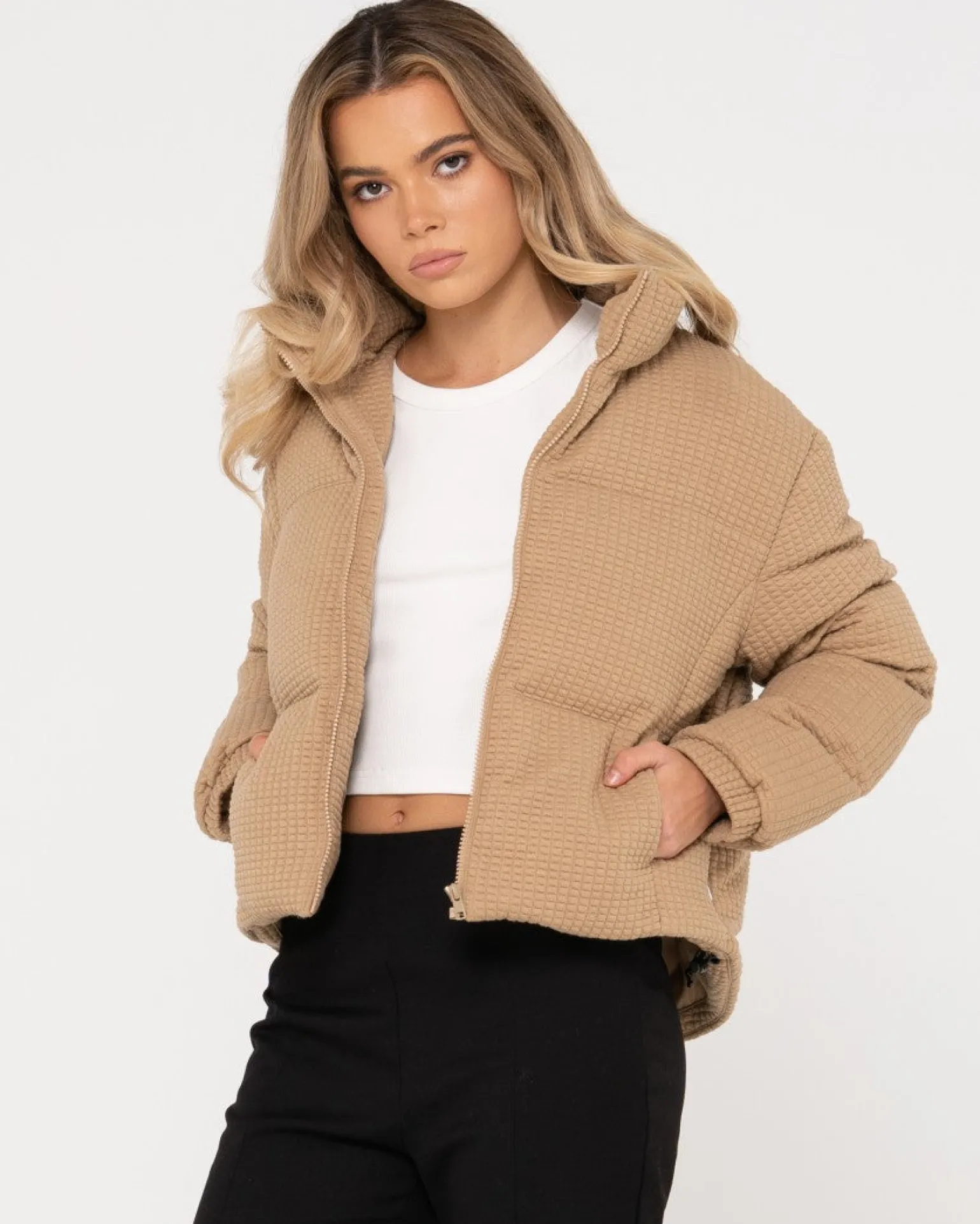 Soleil Textured Puffer Jacket | Rusty Store