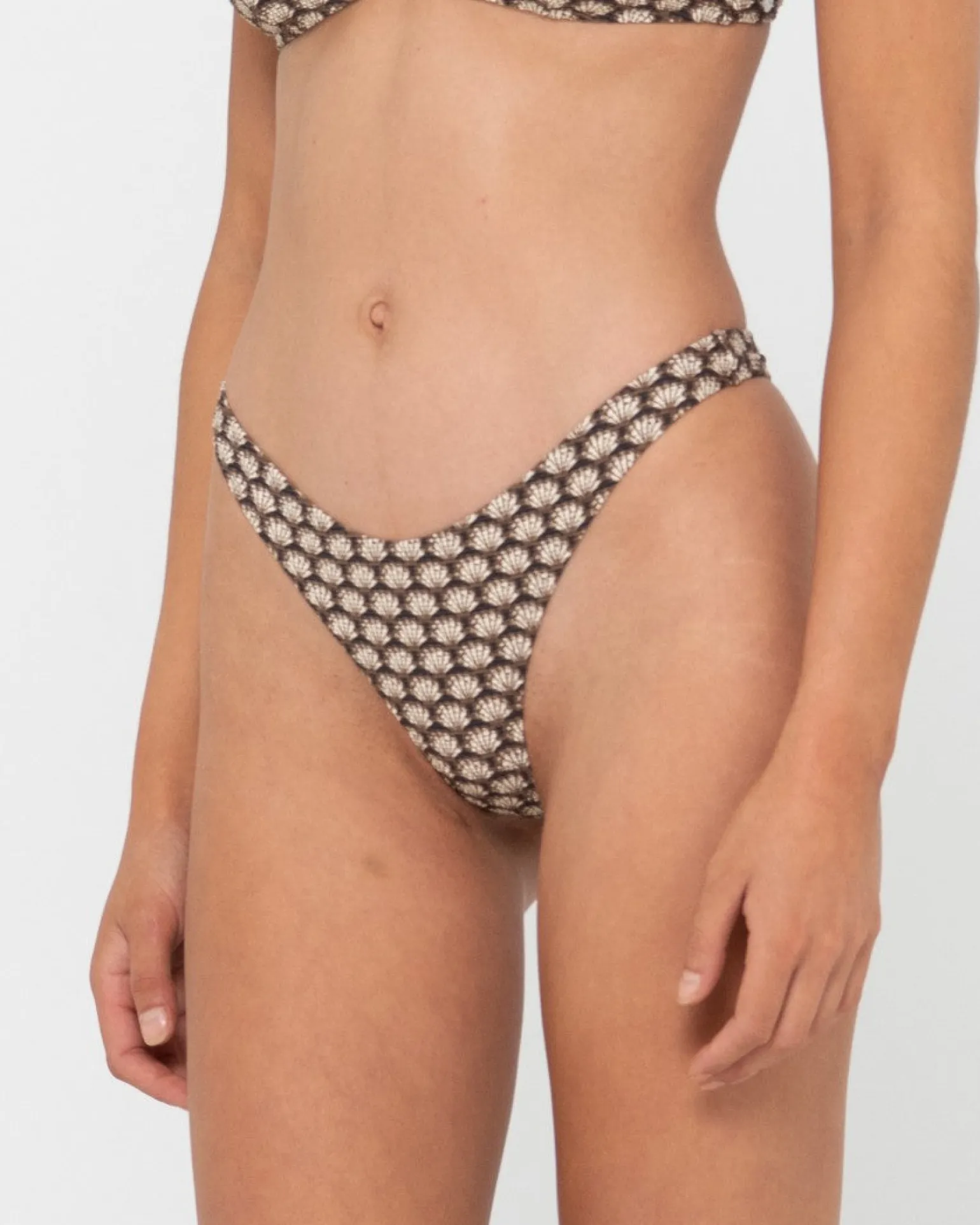 Sorrento Shell Printed Brazilian Bikini Bottom | Rusty Outlet