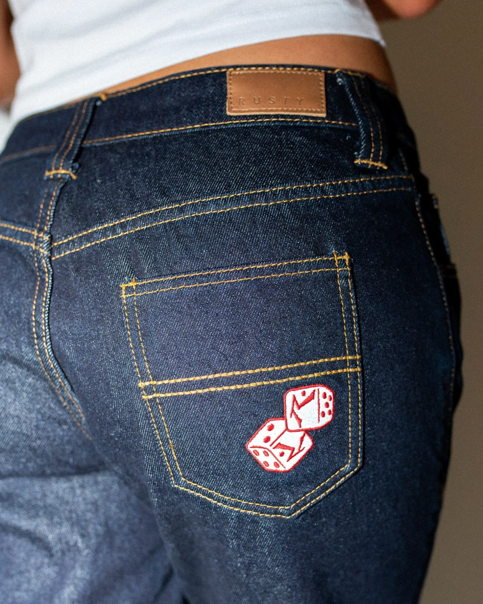 Super Low Rise Straight Leg Denim Jean | Rusty Clearance