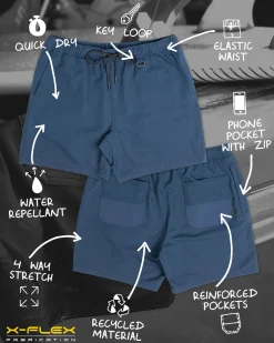 Surf2Site Quick Dry Elastic Work Short | Rusty Clearance