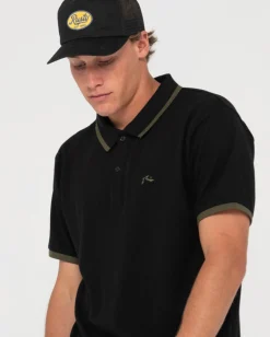 19Th Hole Tipped Short Sleeve Polo | Rusty Cheap