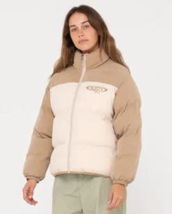 Tilly Zip Thorugh Contrast Puffer Jacket | Rusty Fashion