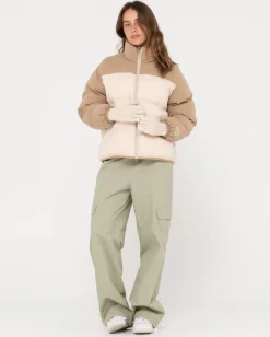 Tilly Zip Thorugh Contrast Puffer Jacket | Rusty Fashion