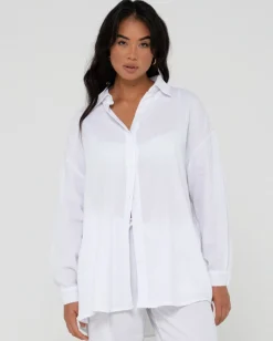 Vahala Oversized Long Sleeve Shirt | Rusty Cheap