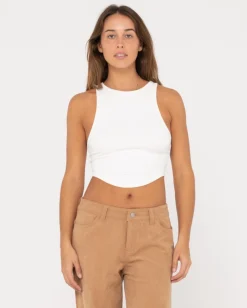 Vicky Curved Hem Crop Tank | Rusty Hot