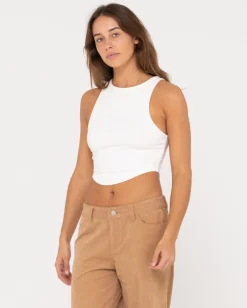 Vicky Curved Hem Crop Tank | Rusty Hot