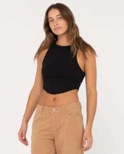 Vicky Curved Hem Crop Tank | Rusty Best