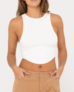 Vicky Curved Hem Crop Tank | Rusty Hot