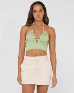 Vicky Cut Out Halter Crop Top | Rusty Store
