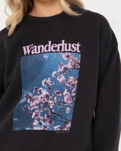 Wanderlust Oversize Graphic Crew Fleece | Rusty Outlet