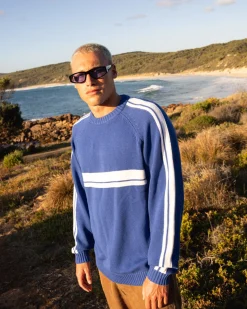 White Lines Crew Neck Knit Sweater | Rusty Flash Sale