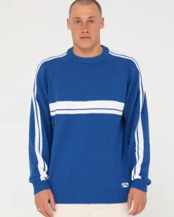White Lines Crew Neck Knit Sweater | Rusty Flash Sale