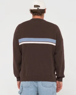 White Lines Crew Neck Knit Sweater | Rusty Online