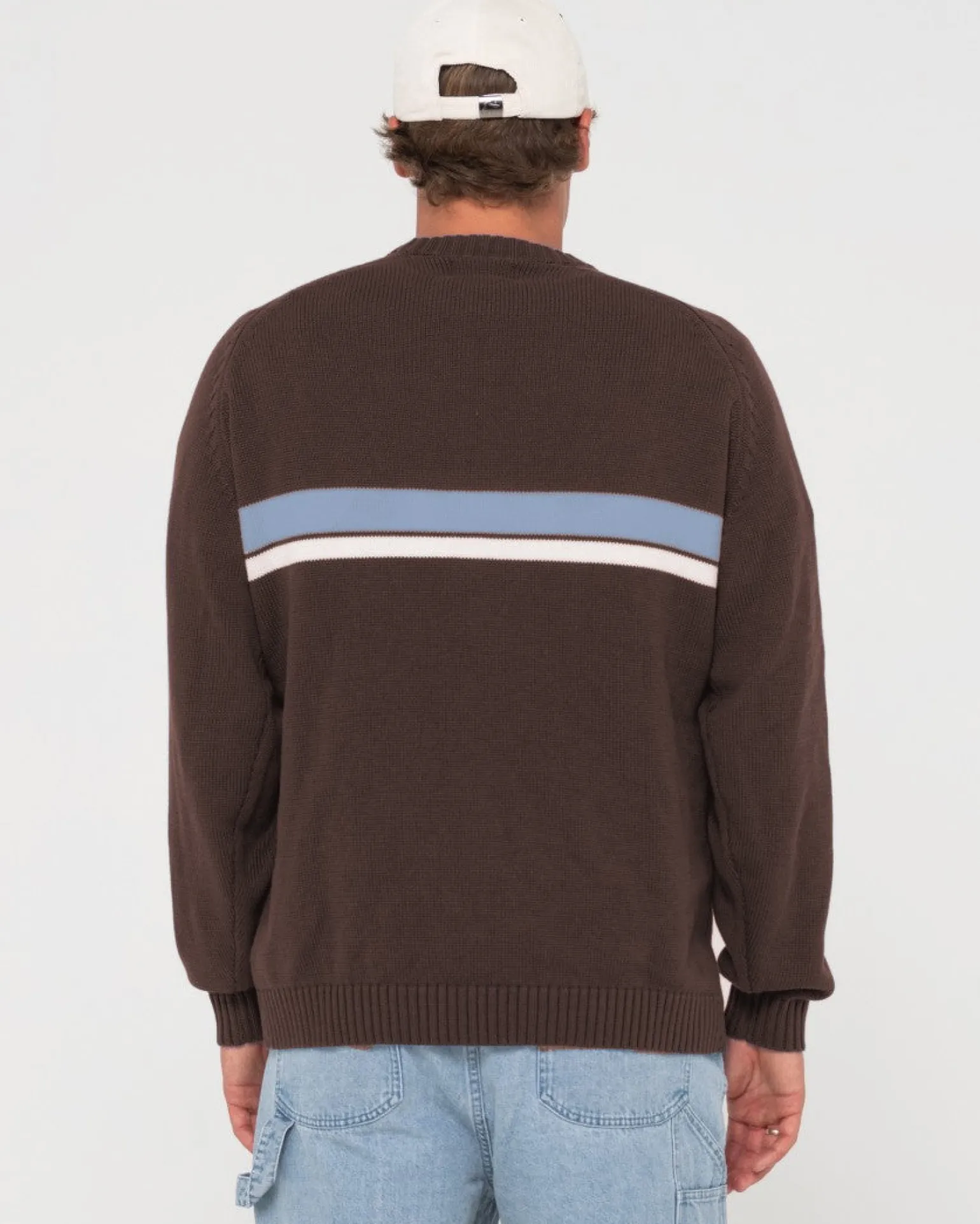 White Lines Crew Neck Knit Sweater | Rusty Online