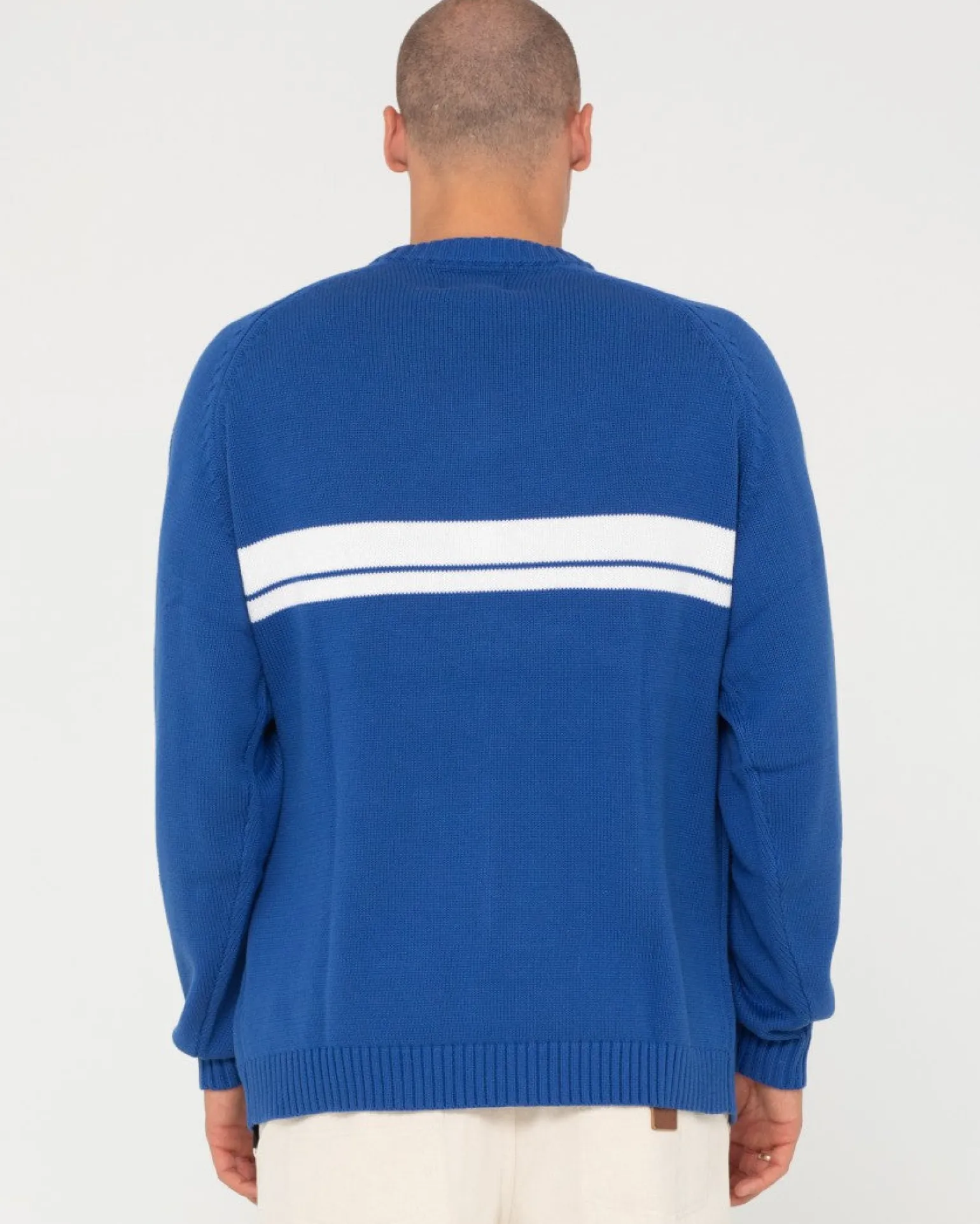 White Lines Crew Neck Knit Sweater | Rusty Flash Sale