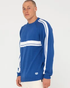 White Lines Crew Neck Knit Sweater | Rusty Flash Sale