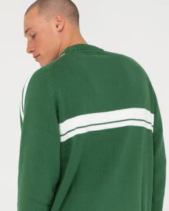 White Lines Crew Neck Knit Sweater | Rusty Best Sale