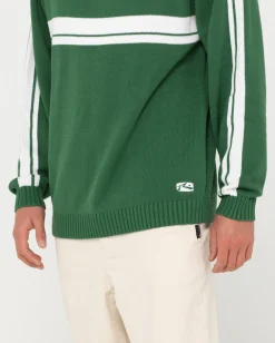 White Lines Crew Neck Knit Sweater | Rusty Best Sale