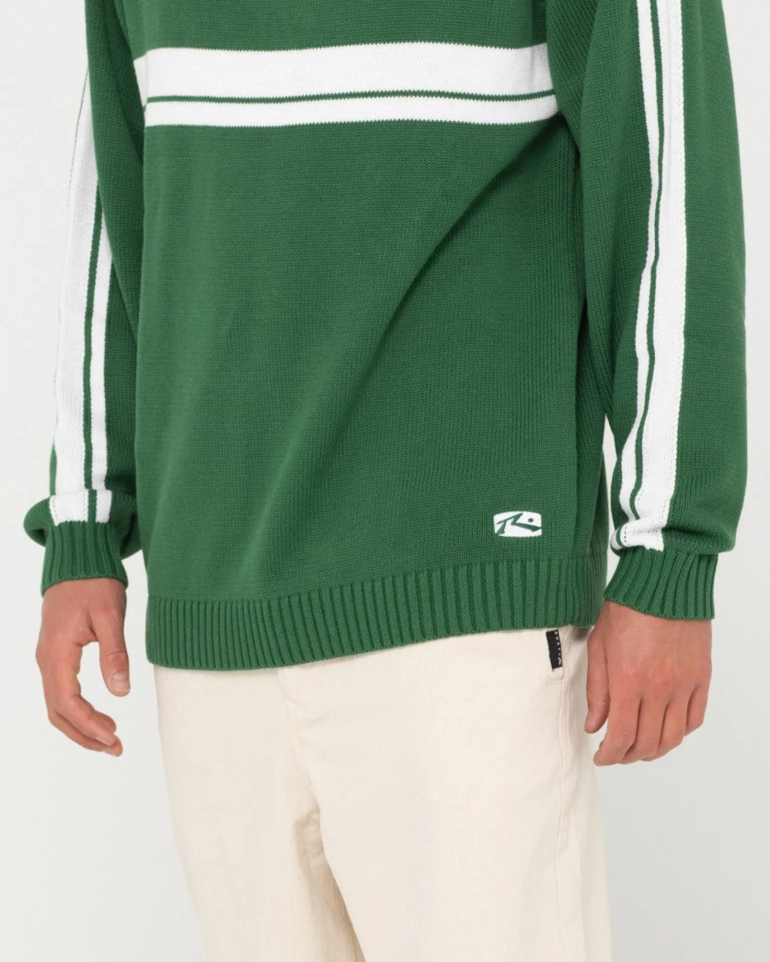 White Lines Crew Neck Knit Sweater | Rusty Best Sale