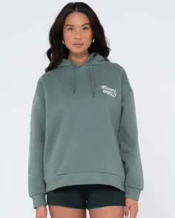 Wonderful World Oversize Hood Fleece | Rusty Outlet
