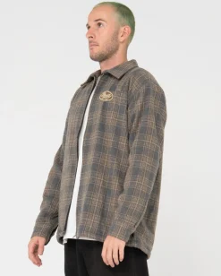 Woodchuck Woven Plaid Zip Up Jacket | Rusty Flash Sale