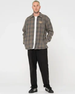 Woodchuck Woven Plaid Zip Up Jacket | Rusty Flash Sale